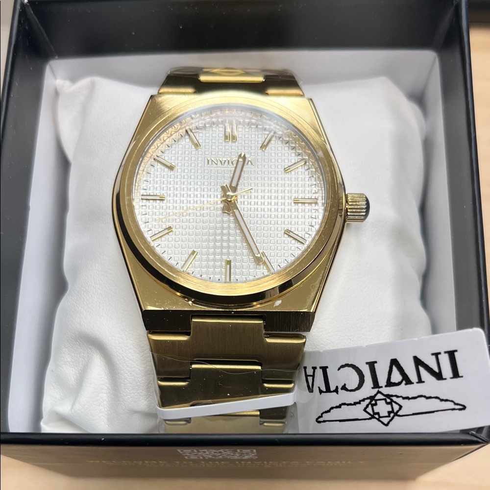 Invicta Gold Watch with White Dial